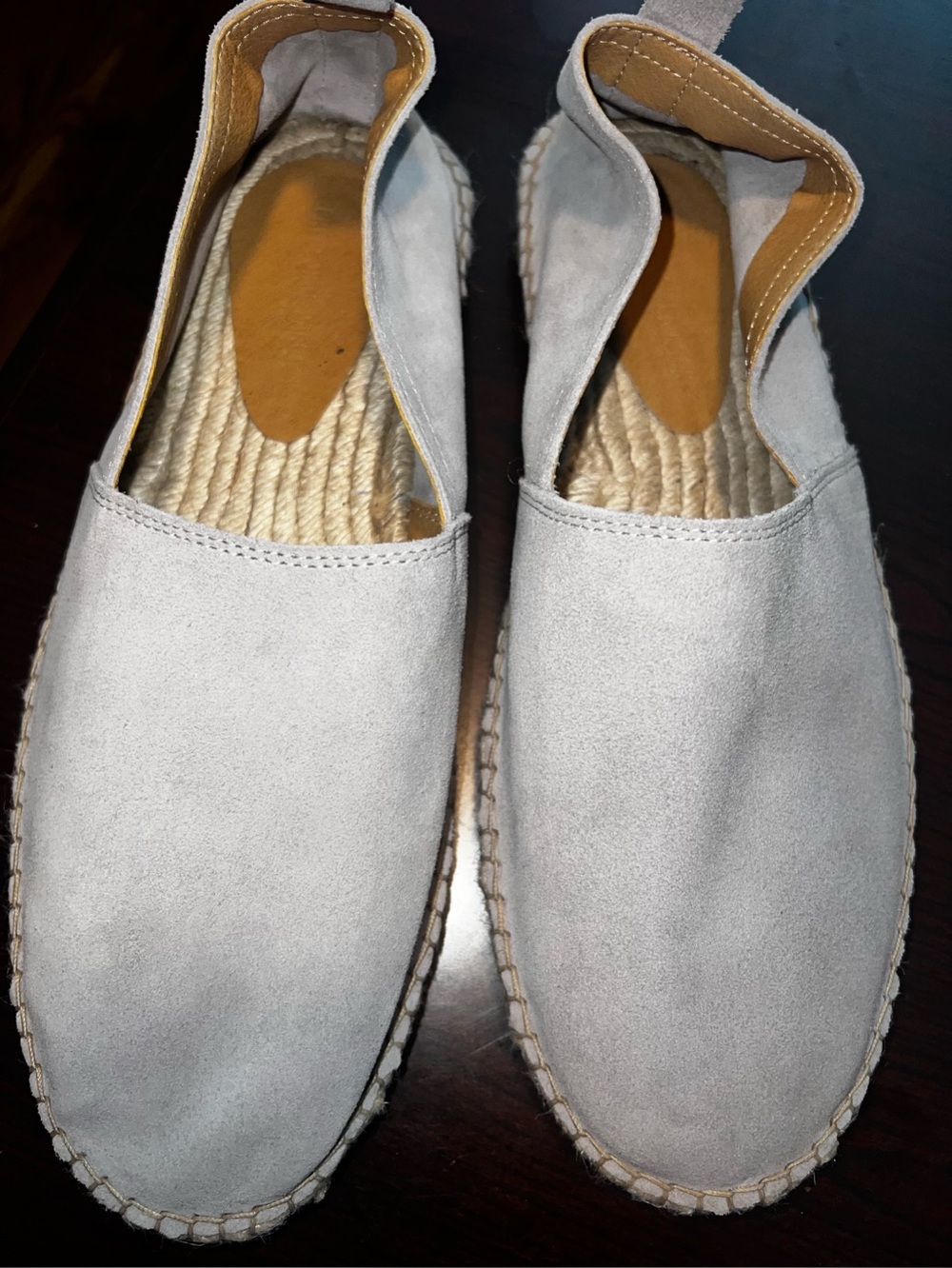 Frescobol Carioca Men's Light Gray Suede Espadrilles